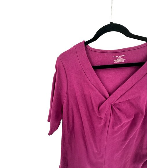 Lane Bryant Twist Front V-Neck Top Size 18/20 Casual Relaxed School Career - Picture 4 of 7